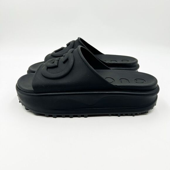Gucci Interlocking GG Monogram Platform Slides Sandals Eu 41 US 11 - Picture 5 of 13